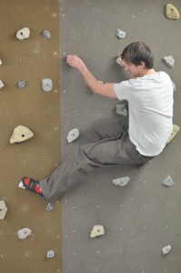 Real stone climbing holds on textured boards